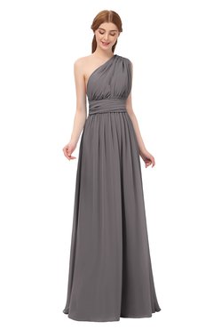 ColsBM Avery Ridge Grey Bridesmaid Dresses One Shoulder Ruching Glamorous Floor Length A-line Backless