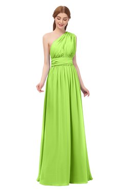 ColsBM Avery Sharp Green Bridesmaid Dresses One Shoulder Ruching Glamorous Floor Length A-line Backless