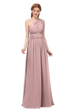 ColsBM Avery Silver Pink Bridesmaid Dresses One Shoulder Ruching Glamorous Floor Length A-line Backless