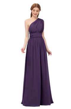 ColsBM Avery Violet Bridesmaid Dresses One Shoulder Ruching Glamorous Floor Length A-line Backless