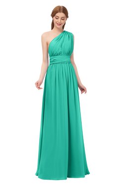 ColsBM Avery Viridian Green Bridesmaid Dresses One Shoulder Ruching Glamorous Floor Length A-line Backless
