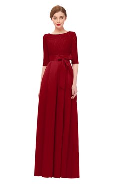 ColsBM Aisha Haute Red Bridesmaid Dresses Sash A-line Floor Length Mature Sabrina Zipper