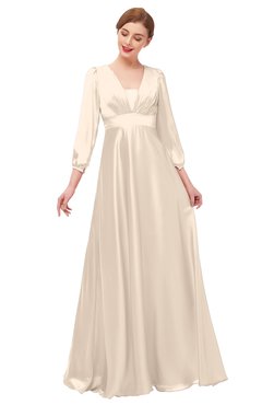 ColsBM Andie Linen Bridesmaid Dresses Ruching Modest Zipper Floor Length A-line V-neck