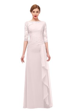 ColsBM Lorin Angel Wing Bridesmaid Dresses Column Floor Length Zipper Elbow Length Sleeve Lace Mature