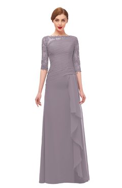 ColsBM Lorin Cameo Bridesmaid Dresses Column Floor Length Zipper Elbow Length Sleeve Lace Mature