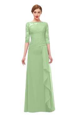 ColsBM Lorin Gleam Bridesmaid Dresses Column Floor Length Zipper Elbow Length Sleeve Lace Mature