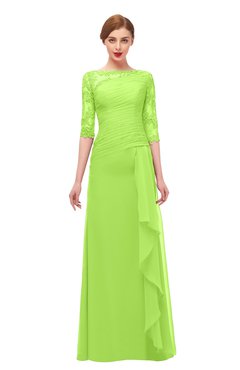 ColsBM Lorin Sharp Green Bridesmaid Dresses Column Floor Length Zipper Elbow Length Sleeve Lace Mature