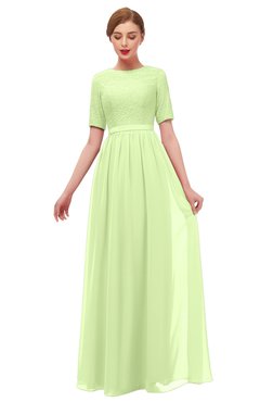 ColsBM Ansley Butterfly Bridesmaid Dresses Modest Lace Jewel A-line Elbow Length Sleeve Zip up