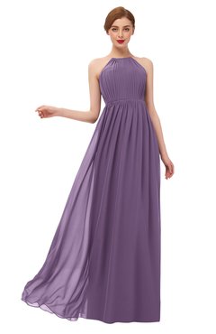 ColsBM Peyton Chinese Violet Bridesmaid Dresses Pleated Halter Sleeveless Half Backless A-line Glamorous