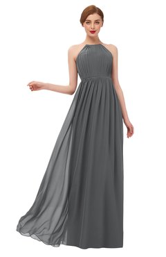 ColsBM Peyton Grey Bridesmaid Dresses Pleated Halter Sleeveless Half Backless A-line Glamorous