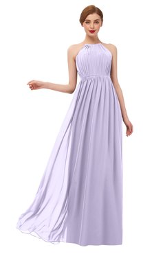ColsBM Peyton Light Purple Bridesmaid Dresses Pleated Halter Sleeveless Half Backless A-line Glamorous