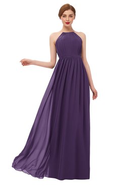 ColsBM Peyton Violet Bridesmaid Dresses Pleated Halter Sleeveless Half Backless A-line Glamorous