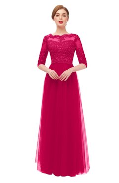 ColsBM Billie Virtual Pink Bridesmaid Dresses Scalloped Edge Ruching Zip up Half Length Sleeve Mature A-line