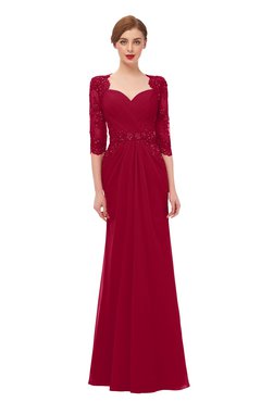 ColsBM Bronte Dark Red Bridesmaid Dresses Elbow Length Sleeve Pleated Mermaid Zipper Floor Length Glamorous