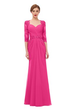 ColsBM Bronte Fandango Pink Bridesmaid Dresses Elbow Length Sleeve Pleated Mermaid Zipper Floor Length Glamorous