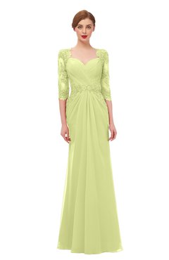 ColsBM Bronte Lime Green Bridesmaid Dresses Elbow Length Sleeve Pleated Mermaid Zipper Floor Length Glamorous