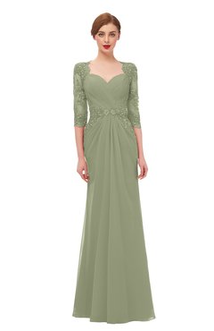 ColsBM Bronte Moss Green Bridesmaid Dresses Elbow Length Sleeve Pleated Mermaid Zipper Floor Length Glamorous
