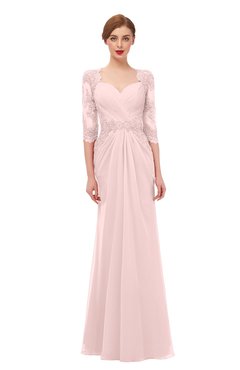ColsBM Bronte Pastel Pink Bridesmaid Dresses Elbow Length Sleeve Pleated Mermaid Zipper Floor Length Glamorous