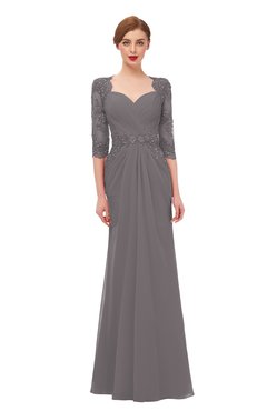 ColsBM Bronte Ridge Grey Bridesmaid Dresses Elbow Length Sleeve Pleated Mermaid Zipper Floor Length Glamorous