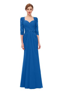 ColsBM Bronte Royal Blue Bridesmaid Dresses Elbow Length Sleeve Pleated Mermaid Zipper Floor Length Glamorous