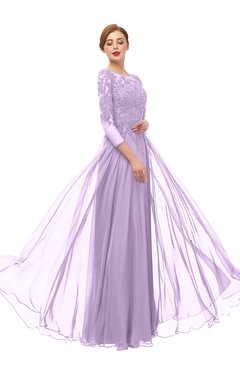 ColsBM Dixie Lavendula Bridesmaid Dresses Lace Zip up Mature Floor Length Bateau Three-fourths Length Sleeve