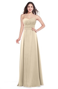 ColsBM Jadyn Champagne Bridesmaid Dresses Zip up Classic Strapless Pleated A-line Floor Length