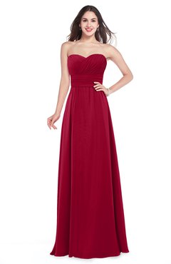 ColsBM Jadyn Dark Red Bridesmaid Dresses Zip up Classic Strapless Pleated A-line Floor Length