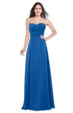 ColsBM Jadyn Royal Blue Bridesmaid Dresses Zip up Classic Strapless Pleated A-line Floor Length
