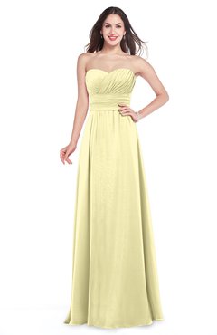 ColsBM Jadyn Soft Yellow Bridesmaid Dresses Zip up Classic Strapless Pleated A-line Floor Length