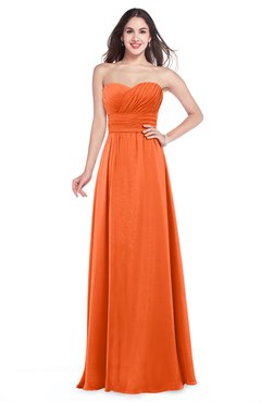 ColsBM Jadyn Tangerine Bridesmaid Dresses Zip up Classic Strapless Pleated A-line Floor Length