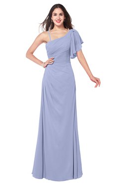 ColsBM Marisol Lavender Bridesmaid Dresses Sheath Asymmetric Neckline Short Sleeve Glamorous Zipper Floor Length
