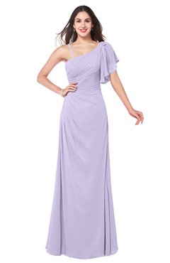ColsBM Marisol Light Purple Bridesmaid Dresses Sheath Asymmetric Neckline Short Sleeve Glamorous Zipper Floor Length