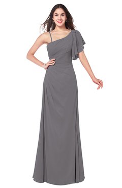 ColsBM Marisol Storm Front Bridesmaid Dresses Sheath Asymmetric Neckline Short Sleeve Glamorous Zipper Floor Length