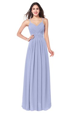 ColsBM Kinley Blue Heron Bridesmaid Dresses Sleeveless Sexy Half Backless Pleated A-line Floor Length