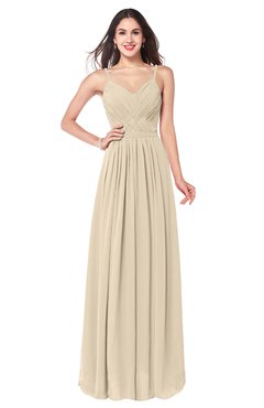 ColsBM Kinley Champagne Bridesmaid Dresses Sleeveless Sexy Half Backless Pleated A-line Floor Length