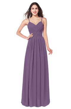 ColsBM Kinley Chinese Violet Bridesmaid Dresses Sleeveless Sexy Half Backless Pleated A-line Floor Length