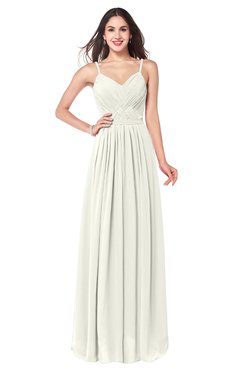 ColsBM Kinley Cream Bridesmaid Dresses Sleeveless Sexy Half Backless Pleated A-line Floor Length