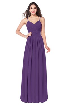 ColsBM Kinley Dark Purple Bridesmaid Dresses Sleeveless Sexy Half Backless Pleated A-line Floor Length