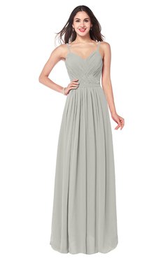ColsBM Kinley Platinum Bridesmaid Dresses Sleeveless Sexy Half Backless Pleated A-line Floor Length