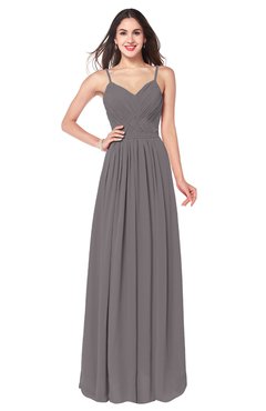 ColsBM Kinley Ridge Grey Bridesmaid Dresses Sleeveless Sexy Half Backless Pleated A-line Floor Length