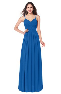 ColsBM Kinley Royal Blue Bridesmaid Dresses Sleeveless Sexy Half Backless Pleated A-line Floor Length