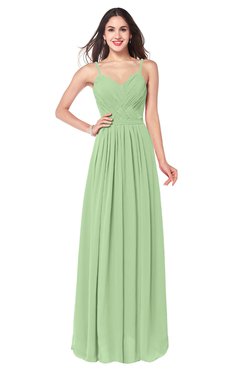 ColsBM Kinley Sage Green Bridesmaid Dresses Sleeveless Sexy Half Backless Pleated A-line Floor Length
