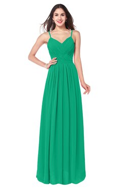 ColsBM Kinley Sea Green Bridesmaid Dresses Sleeveless Sexy Half Backless Pleated A-line Floor Length