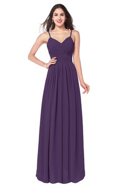 ColsBM Kinley Violet Bridesmaid Dresses Sleeveless Sexy Half Backless Pleated A-line Floor Length