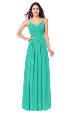ColsBM Kinley Viridian Green Bridesmaid Dresses Sleeveless Sexy Half Backless Pleated A-line Floor Length