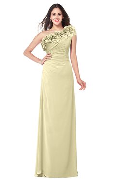 ColsBM Jazlyn Anise Flower Bridesmaid Dresses Elegant Floor Length Half Backless Asymmetric Neckline Sleeveless Flower