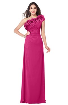 ColsBM Jazlyn Cabaret Bridesmaid Dresses Elegant Floor Length Half Backless Asymmetric Neckline Sleeveless Flower