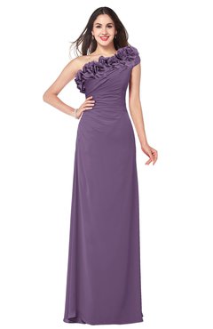 ColsBM Jazlyn Chinese Violet Bridesmaid Dresses Elegant Floor Length Half Backless Asymmetric Neckline Sleeveless Flower