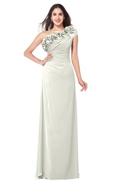ColsBM Jazlyn Ivory Bridesmaid Dresses Elegant Floor Length Half Backless Asymmetric Neckline Sleeveless Flower