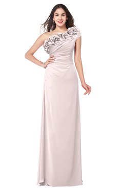 ColsBM Jazlyn Light Pink Bridesmaid Dresses Elegant Floor Length Half Backless Asymmetric Neckline Sleeveless Flower